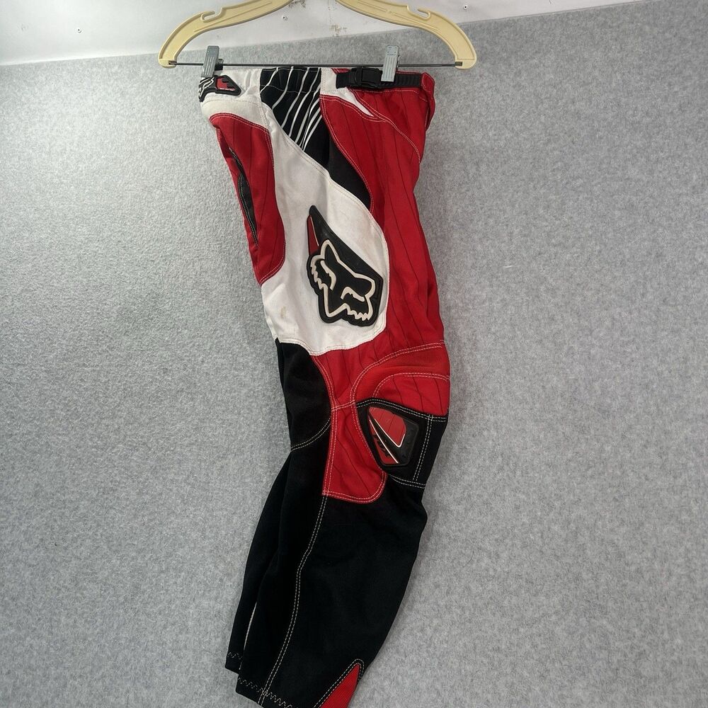 Fox Youth Boys Racing Pants 180 Size 26 Red White Black MX BMX ATV leather